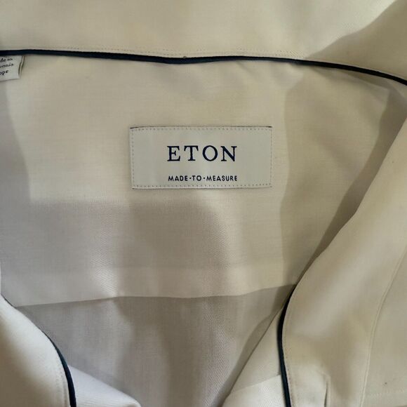 Eton White Made-to-Measure Dress Shirt 100% Cotton Size L/X Career Formal Luxury - Picture 5 of 12